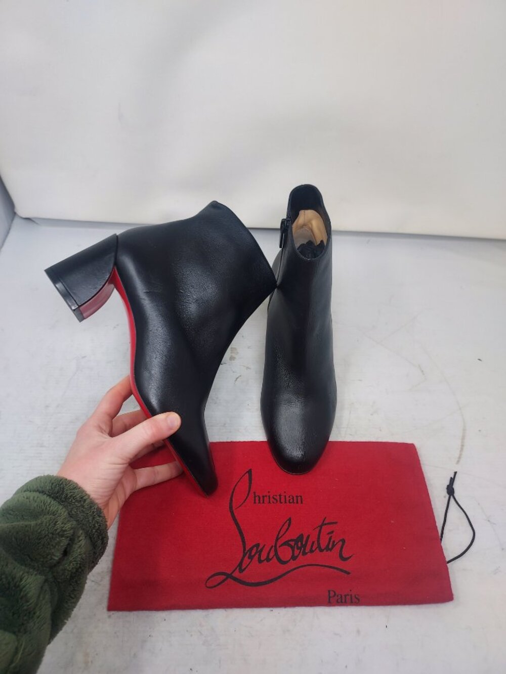 Christian Louboutin Black Turela Leather Ankle Boot